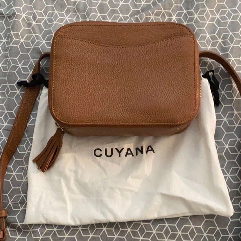 Cuyana mini tassel crossbody bag with dustbag